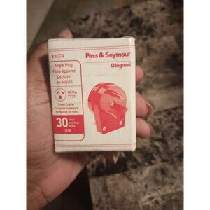 Pass & Seymour 30A, 125V, Travel Trailer Angle Plug, Black 83CC4 NEMA TT30